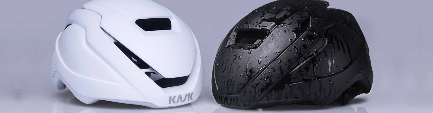 Zoom sur des casques de vélo Kask