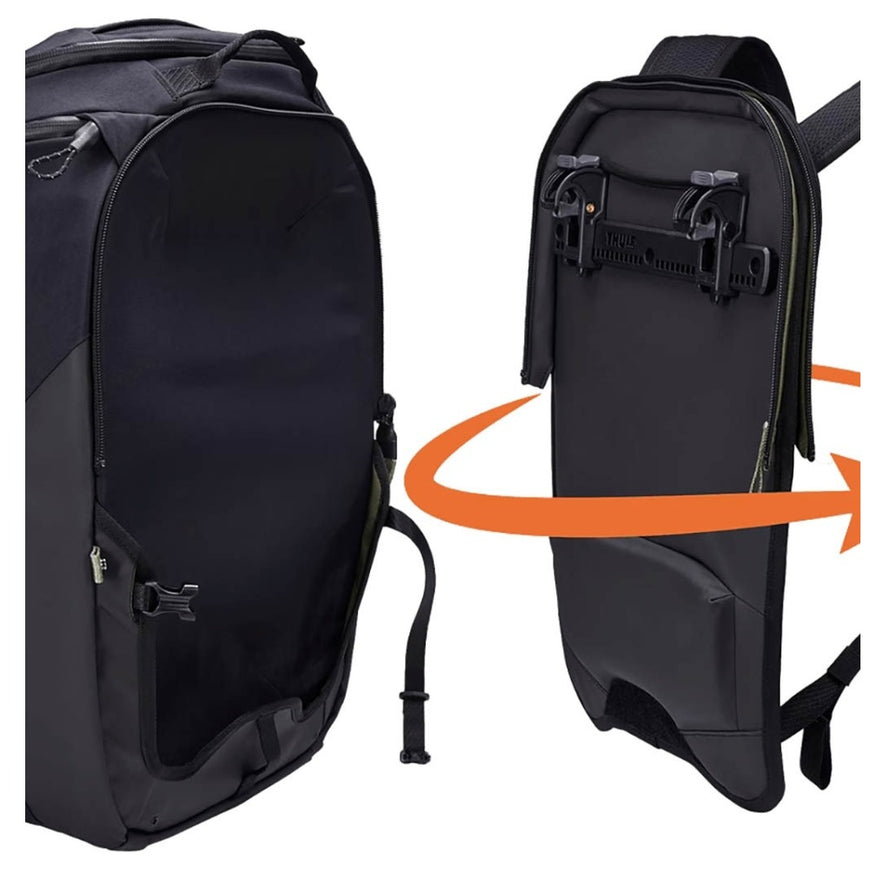 sac à dos convertible sacoche de vélo Paramount Thule vue du système de conversion