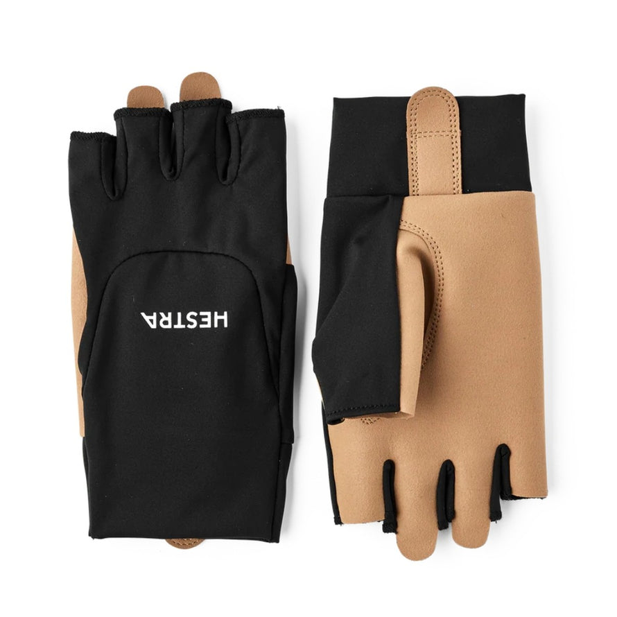 Gants vélo respirants Hestra modèle 123, confortables et légers pour la ville, design noir et beige