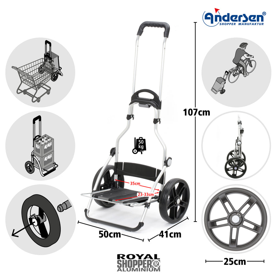 Carrello da corsa Royal Shopper ruote 3 raggi Andersen