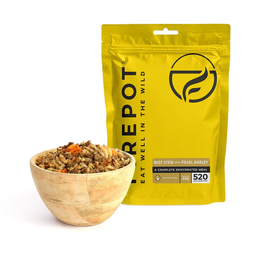 Repas déshydraté 18 ragout de boeuf a l orge perle firepot prêt à consommer en randonnée