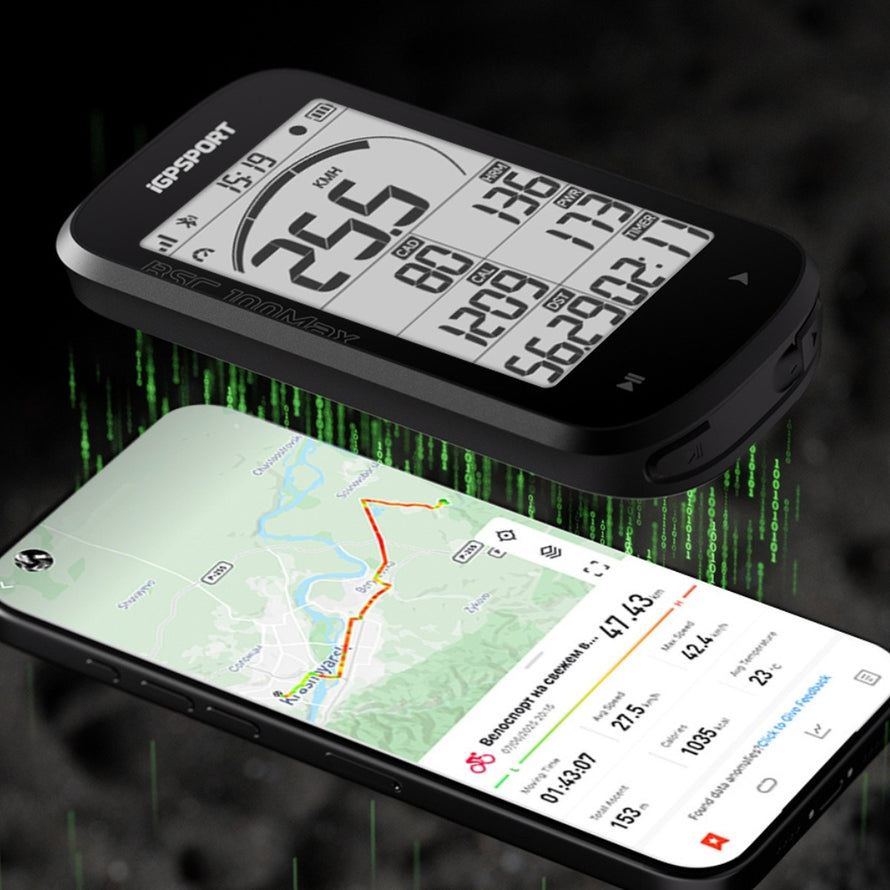 Compteur GPS velo 222 BSC100Max noir avec synchronisation smartphone et suivi GPS precis IGPSPORT