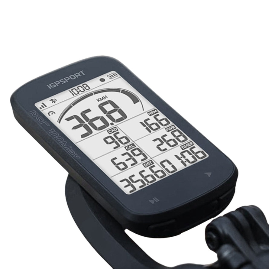 Compteur velo GPS BSC100Max noir de la marque 222 avec ecran large et fonctions avancees IGPSPORT