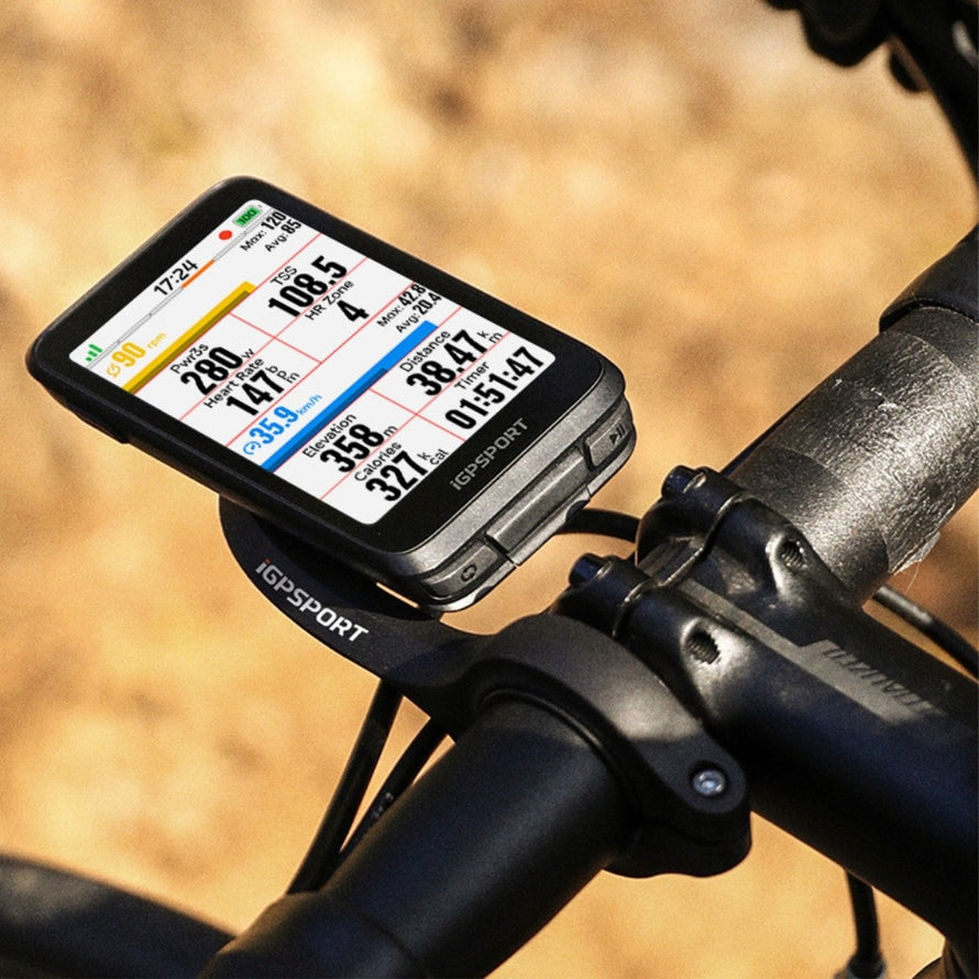 Compteur GPS vélo 222 iGPSPORT BiNavi affichant données d'entrainement en temps réel pour cyclistes exigeants