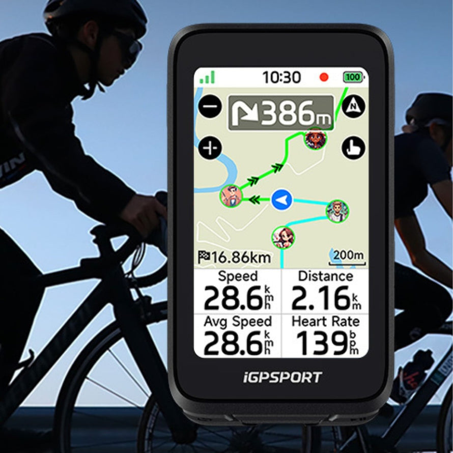 Navigateur GPS ultraleger 222 modele IGPSPORT BiNavi Air pour velo avec suivi vitesse et rythme cardiaque