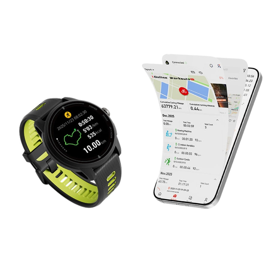 Montre GPS 222 iGPSPORT VeRUN noire avec application mobile pour suivi sportif et analyse de performance en temps réel