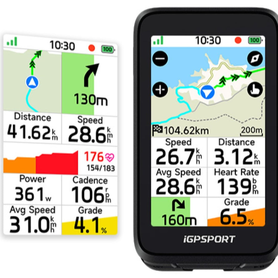 Navigateur velo GPS ultraleger 222 modele IGPSPORT BiNavi Air avec affichage cartes et donnees performance