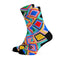 Chaussettes cyclisme Sox 777 motifs geometriques multicolores pour cyclistes modernes et dynamiques