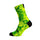 Chaussettes cyclisme Sox 777 vertes et jaunes avec motifs smiley pour cyclistes fun et dynamiques
