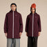 Imperméable long vélo mixte 998 modèle Amelot Flotte bordeaux avec capuche et zip blanc pour protection pluie
