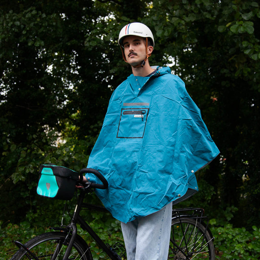 Cape de pluie cycliste The Peoples Poncho bleu