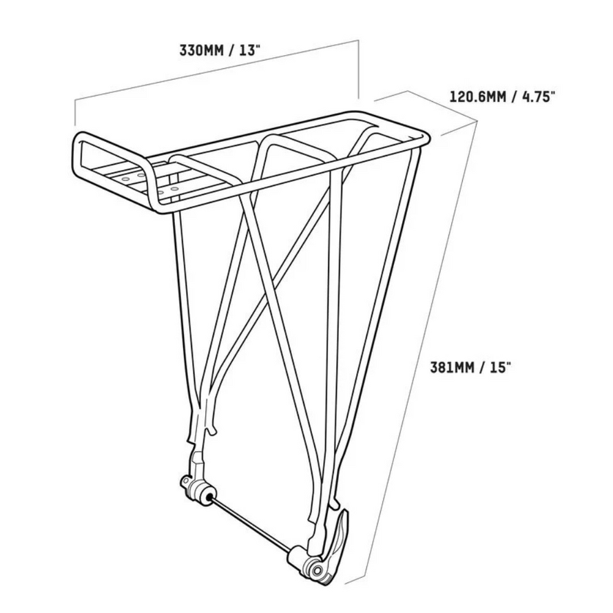 Porte-bagages arriere Blackburn EX-1 disc schéma de dimensions