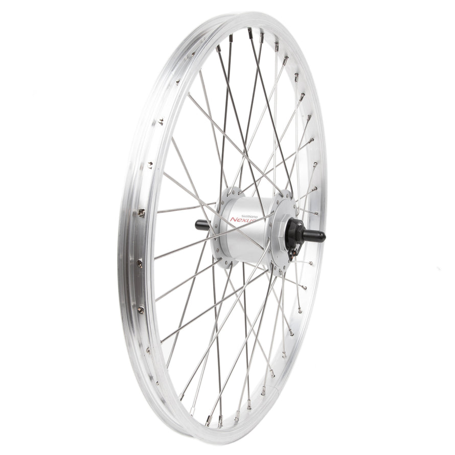 Roue avant vélo 20 pouces Dynamo Moyeu DH-C3000 vue de 3/4
