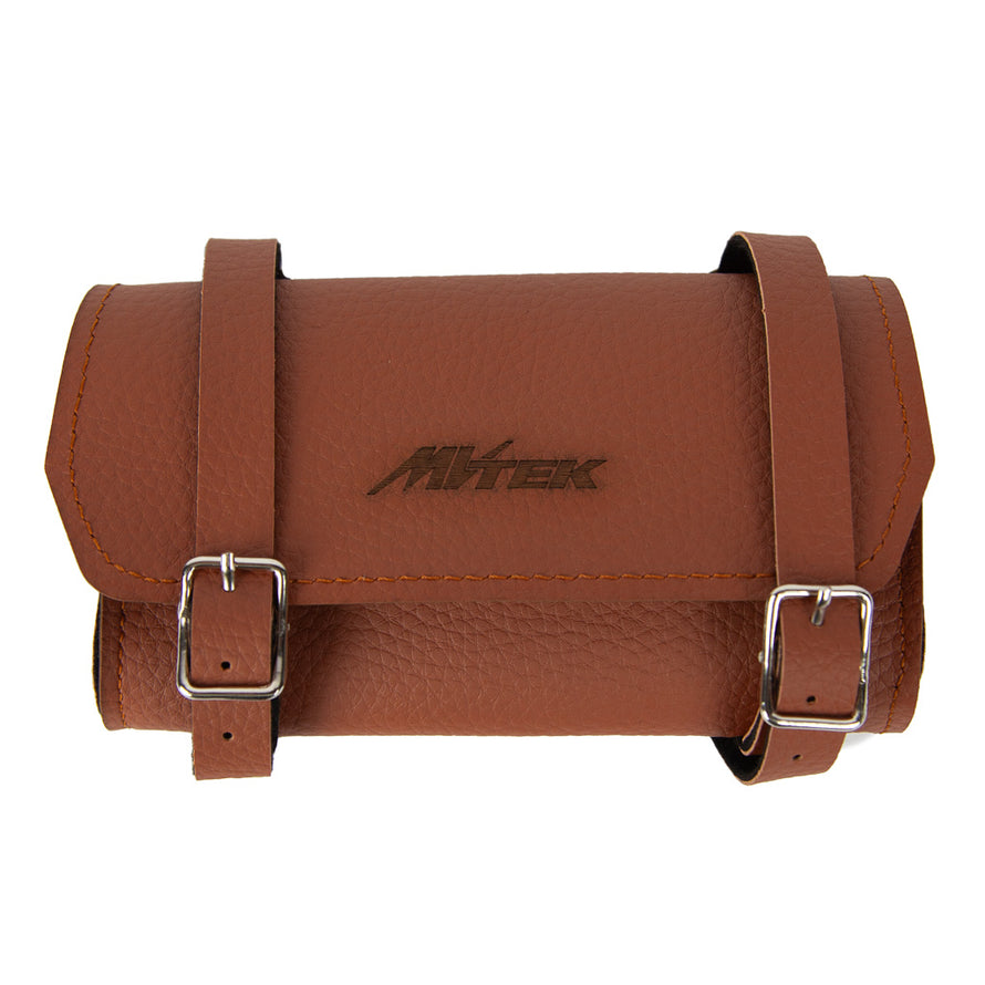 Sacoche de selle imitation cuir vintage marron - #1