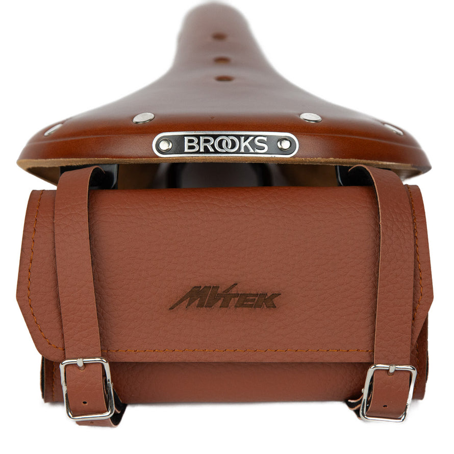 Sacoche de selle imitation cuir vintage marron - #2