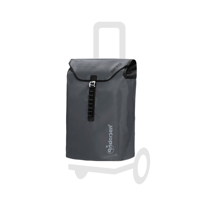 Sac imperméable Andersen Ortlieb 49L gris pour chariot à roulettes, idéal pour vos déplacements à vélo