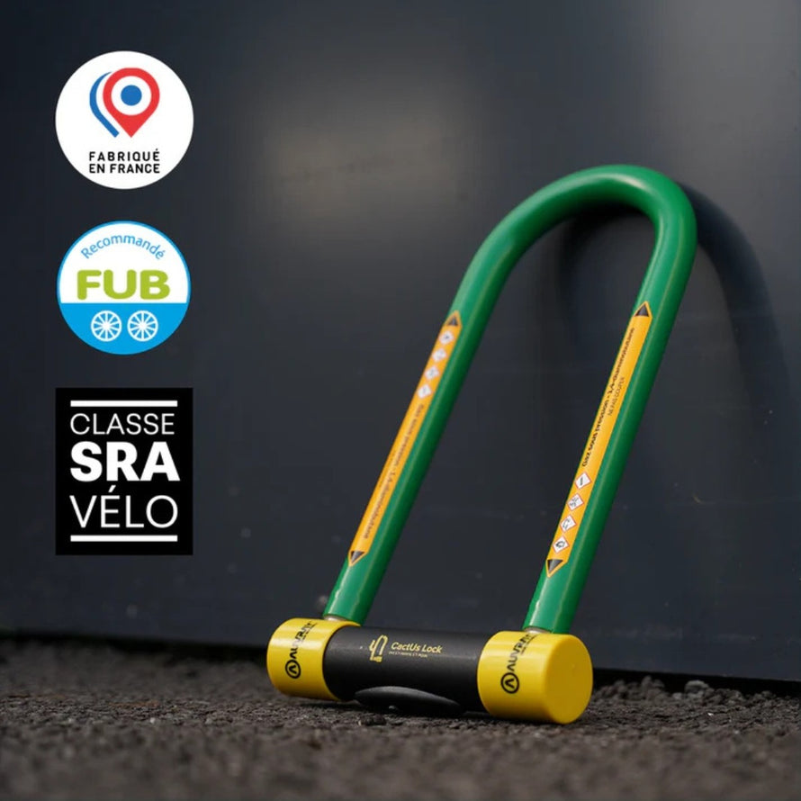 Antivol U vélo Cactus Lock avec gaz odorant homologué pour une protection optimale contre le vol