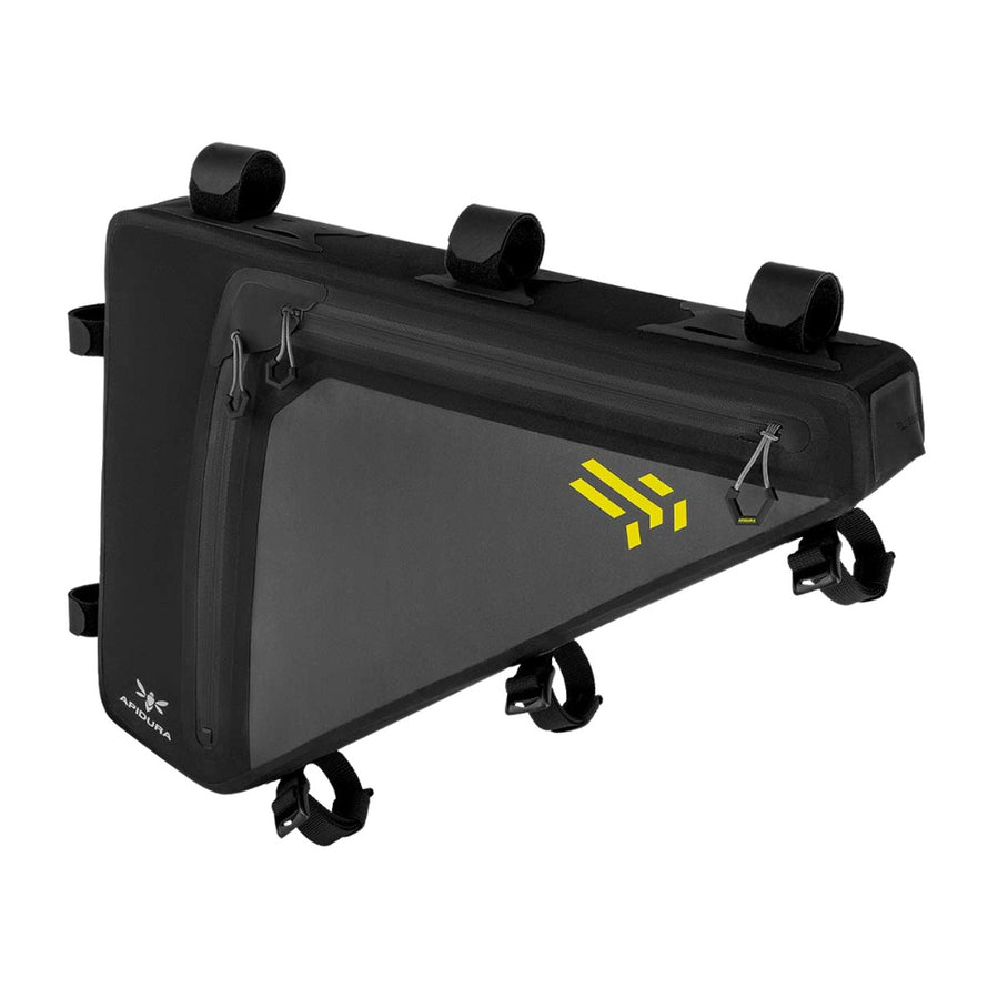 Sacoche de cadre Apidura Full Frame Backcountry noire avec zip étanche pour bikepacking et aventures longues