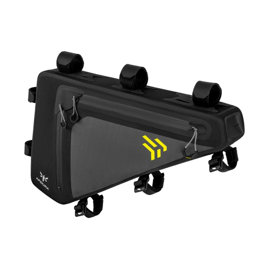 Sacoche de cadre Apidura Full Frame Backcountry noire avec fermeture étanche pour bikepacking