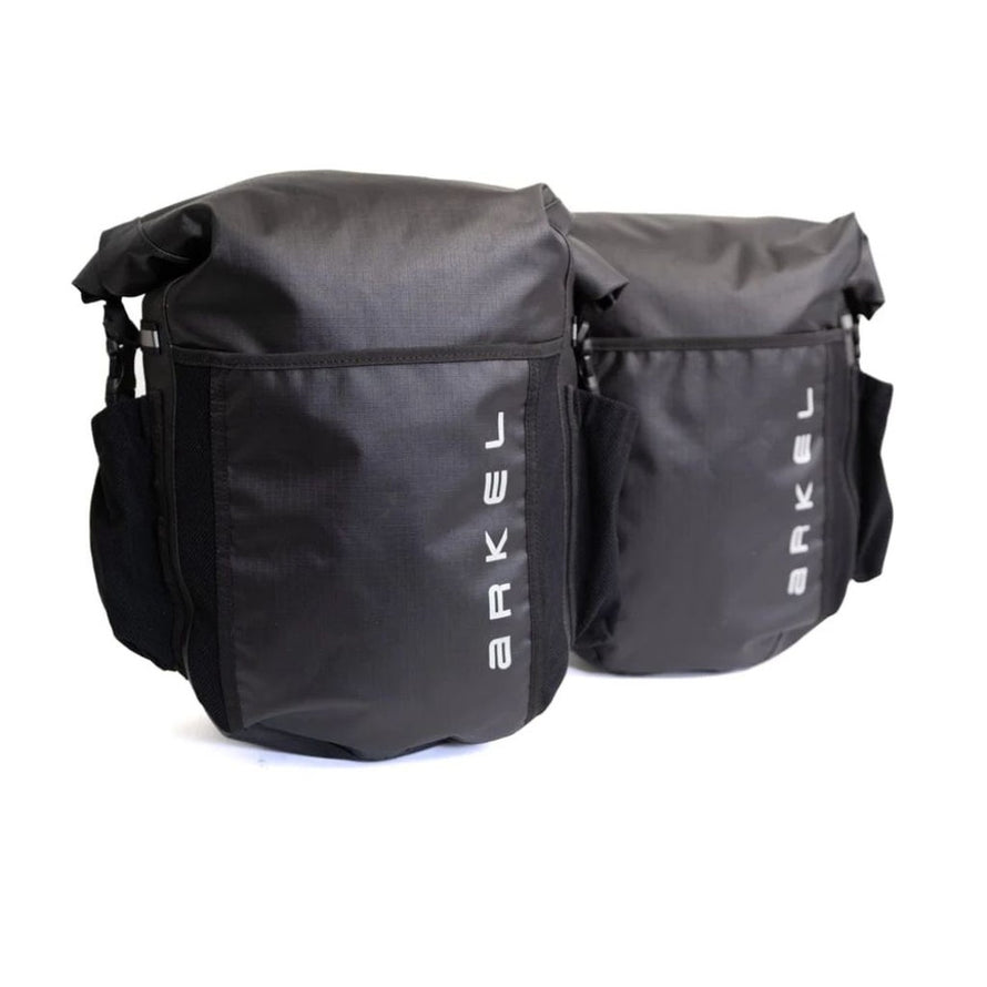 Sacoches etanches Arkel Dolphin 2x16 L noires, robustes et impermeables pour velo, avec grande capacite et fixation securisee