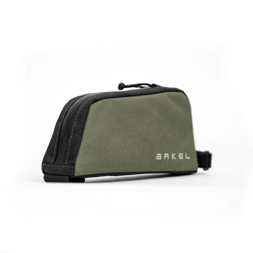 Sacoche top tube Arkel Taco couleur olive, pratique pour ranger outils et accessoires vélo