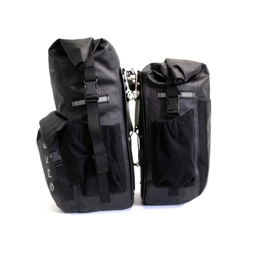 Sacoches etanches Arkel Dolphin 2 x 16 L noires pour velo, resistantes a l'eau et pratiques