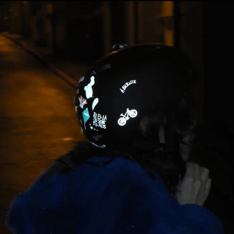 Autocollants réfléchissants Rainette pour casque et vélo avec motifs nocturnes pour sécurité et visibilité optimale