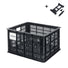 Caisse velo Basil MIK Crate 29,5L noire avec fixation rapide pour porte-bagages, pratique et robuste