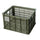 Caisse vélo Basil Crate olive pour porte-bagages, durable et légère pour un transport urbain sécurisé