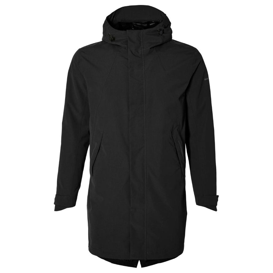 Veste de pluie noire élégante pour cyclistes urbains