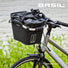 Panier avant souple amovible Basil Carry All KF 15 L noir pour vélo avec fermeture et poignée ergonomique