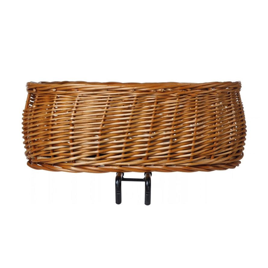 Panier avant en osier Basil Pluto pour vélo, solide et confortable pour transporter votre chien en balade