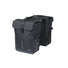 Sacoche double Basil Move 2 x 15L noire avec fixation universelle, robuste et spacieuse pour porte-bagages vélo