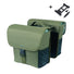 Sacoche double vélo Basil GO amovible 2x16L en vert souple avec fixation rapide pour porte-bagages