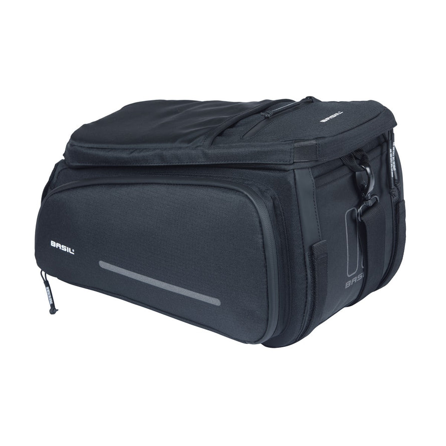 Sacoche vélo Basil Move Trunkbag 10-26L compatible porte-bagages MIK, robuste et pratique pour tous vos trajets