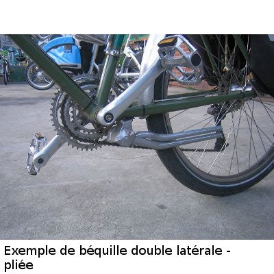 Béquille double vélo repliable sur le côté et hauteur ajustable  - #2
