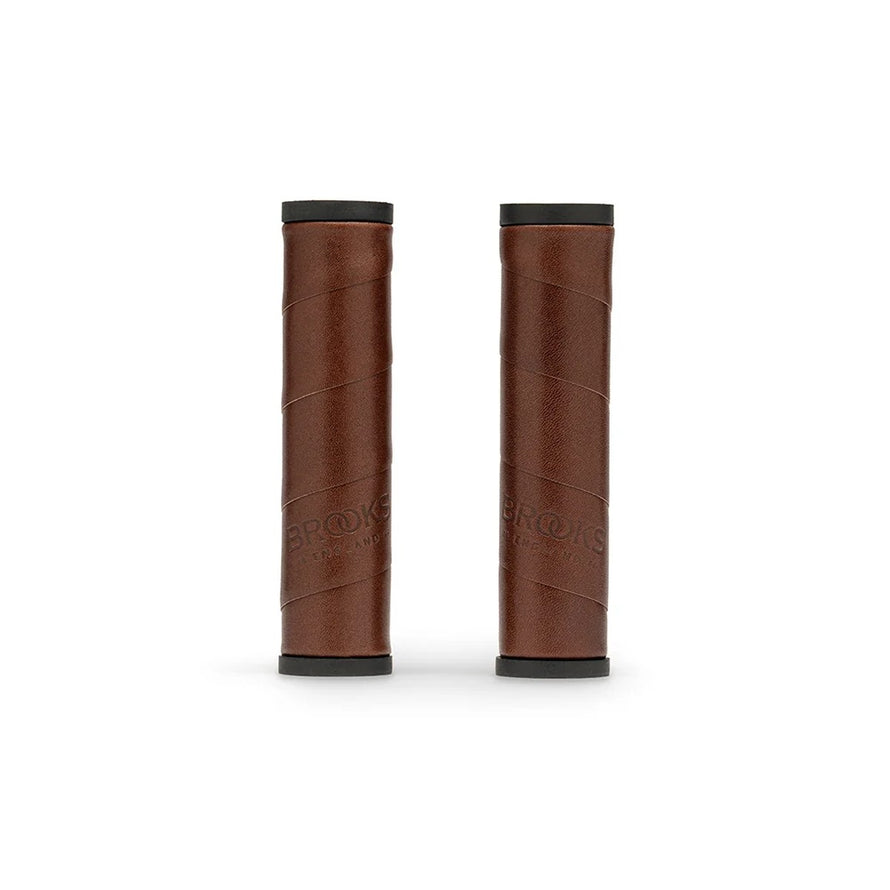 Poignees de guidon en cuir Brooks Willow couleur chocolat, confort et style pour cyclistes exigeants