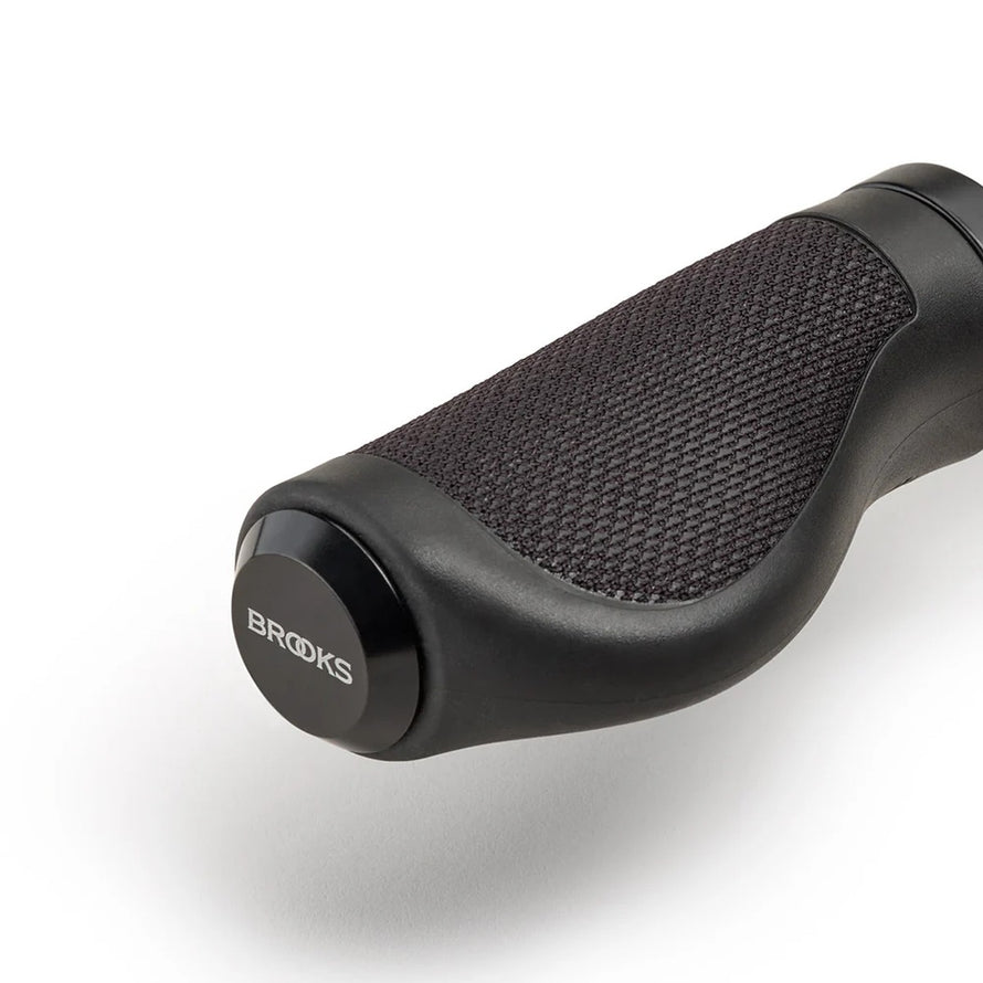 Poignees velo Brooks Ergonomic Rubber Grips noires ergonomiques et resistantes a l eau pour un confort durable