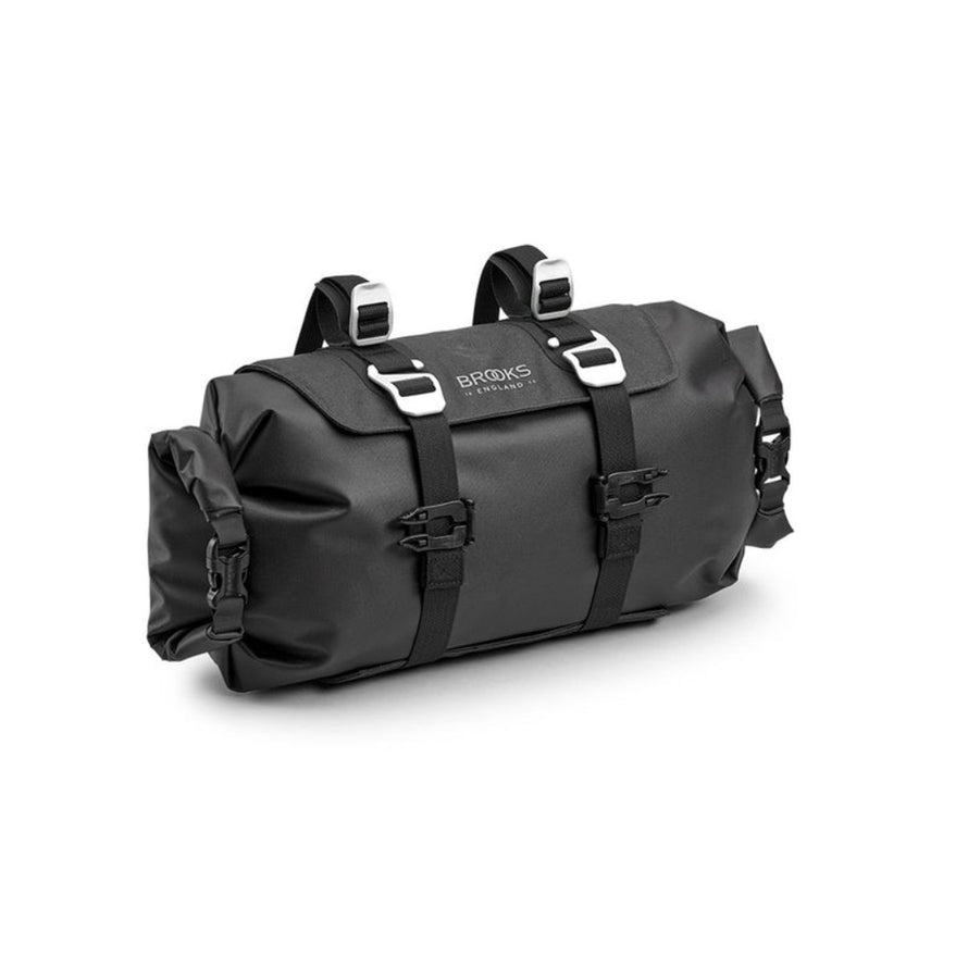 Sacoche de guidon Brooks Scape HandleBar Roll 9 L noire, étanche et conçue pour le gravel et bikepacking aventure