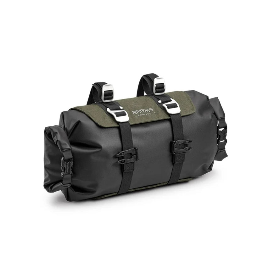 Sacoche de guidon Brooks Scape HandleBar Roll 9 L noire, imperméable et robuste pour cyclotourisme et bikepacking