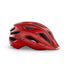 Casque Met Crossover rouge mat avec design aerodynamique et protection renforcee pour cyclisme tout terrain