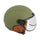 Casque urbain Optimiz O404 vert mat avec visiere transparente et interieur cuir marron