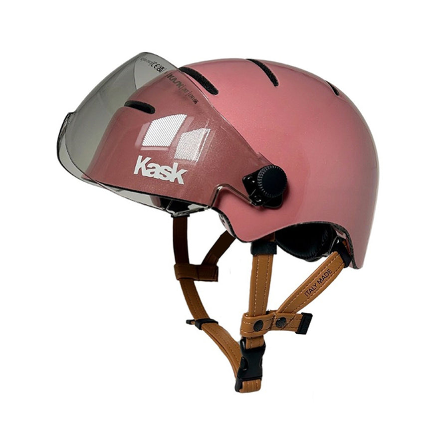  CASQUE VÉLO KASK À VISIÈRE URBAN LIFESTYLE  (Métal Rose, M)