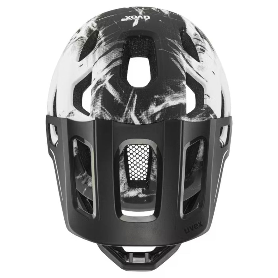 Vue de dessus du casque enfant Uvex React Jr Fullface avec mentonnière