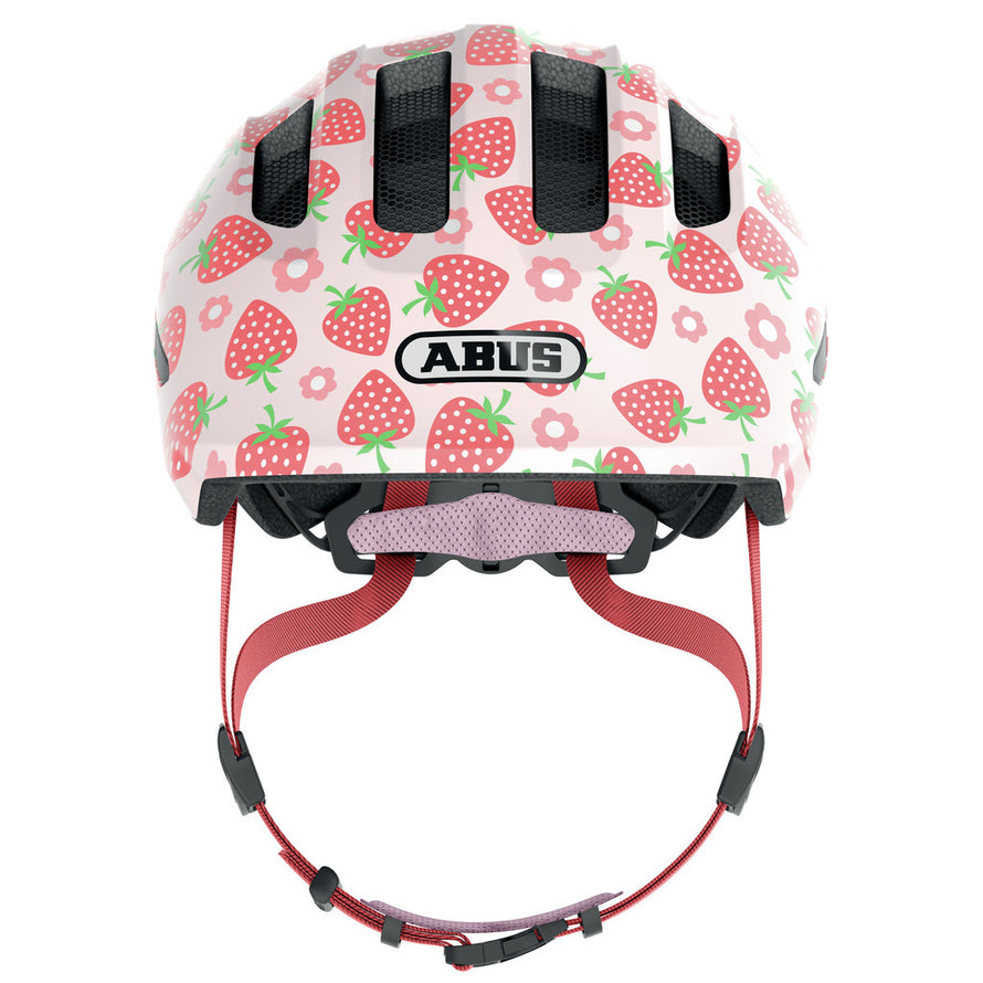 casque velo enfant et bebe motifs fraises abus
