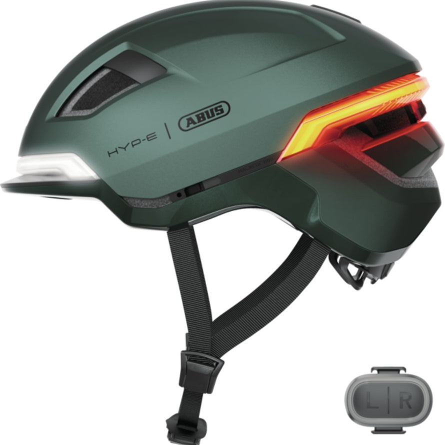 Casque vélo électrique Abus  Hype-e unisexe lumineux éclairage visibilité clignotant Fidlock Zoom Spin In Mold Hard Shell