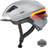 Casque vélo électrique Abus  Hype-e unisexe lumineux éclairage visibilité clignotant Fidlock Zoom Spin In Mold Hard Shell gleam silver