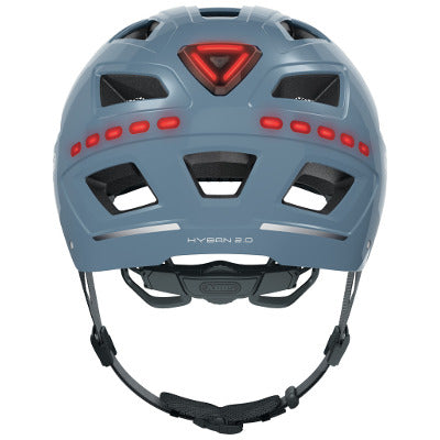 Casque vélo avec éclairages Abus Hyban 2.0 LED Signal Glacier - #4