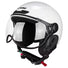 Casque vélo CGM Ebi Mono blanc avec visière et oreillettes amovibles, marque 20, alliant confort et sécurité