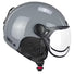 Casque vélo CGM Ebi Mono gris clair avec visière et oreillettes amovibles, marque 20, design moderne et protection efficace